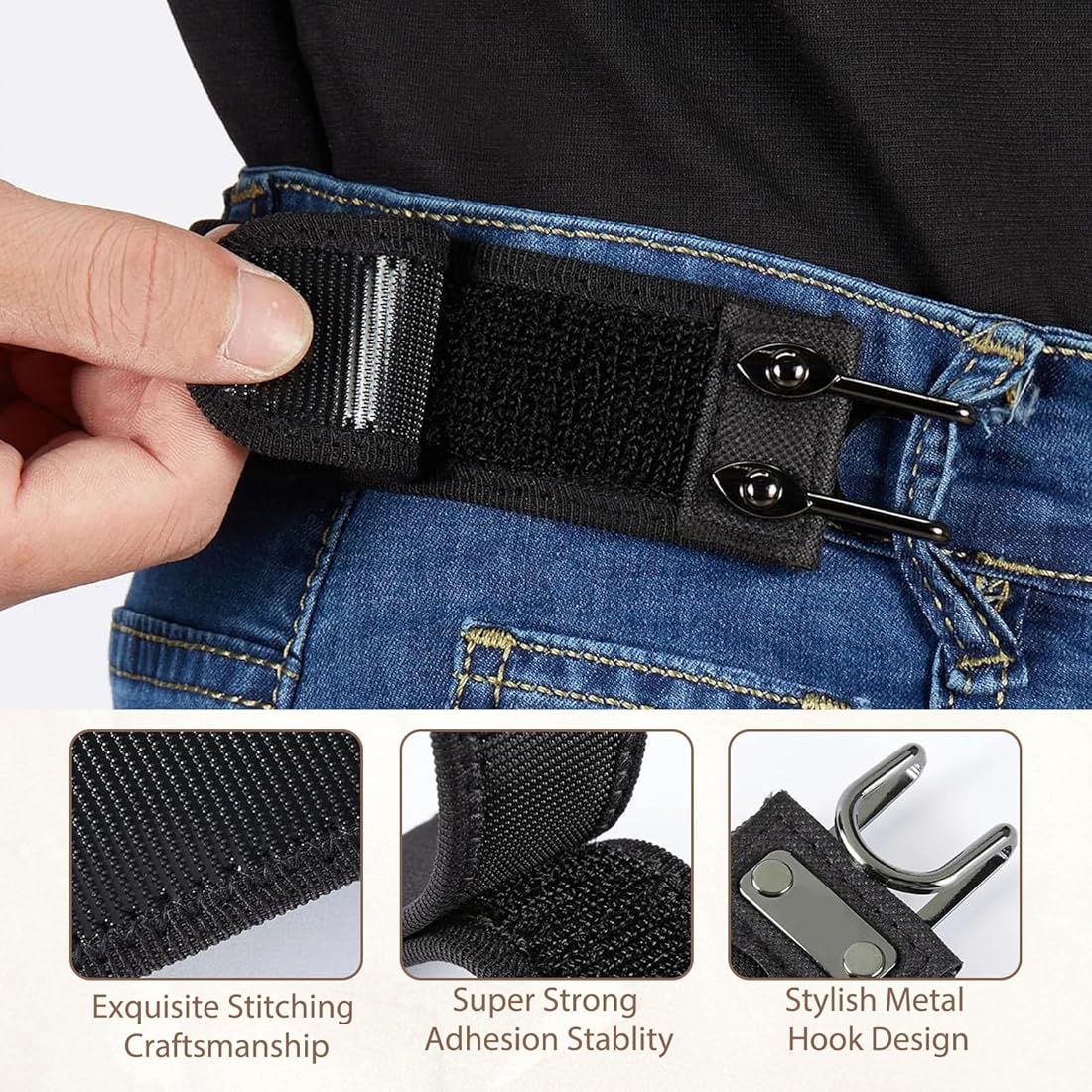 Buckle Free Hook Belt — No Pin, No Pressure, All Day Comfort